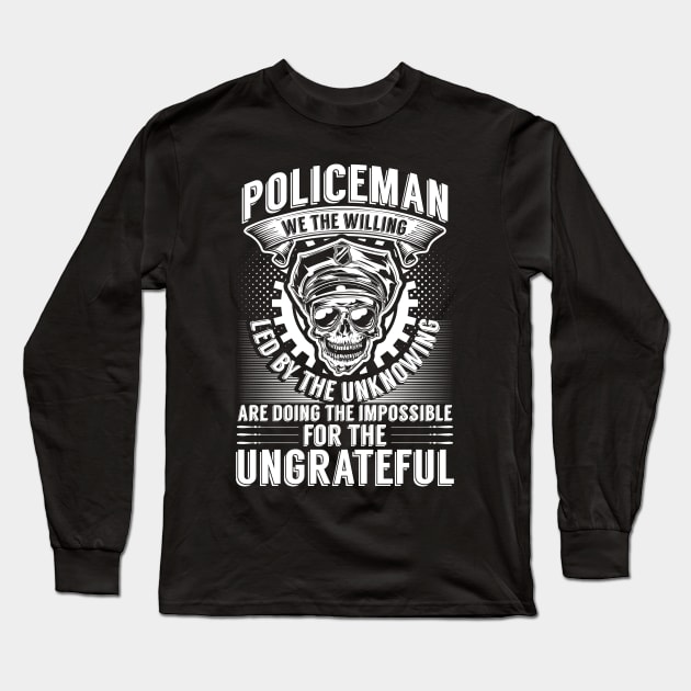 policeman gift police officer police commissioner Long Sleeve T-Shirt by OfCA Design